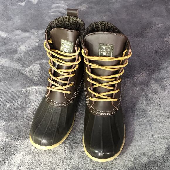 Bass Harlequin Brown Waterproof Duck Boots Womens Size 10M Rain Boots Snow Boots - Picture 1 of 11